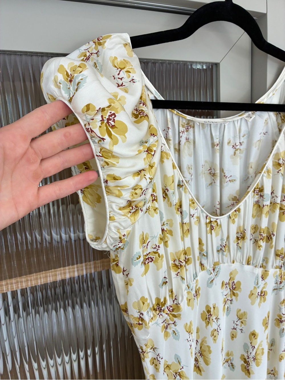 DÔEN Floral Print Puff Sleeve Midi Dress - Picture 3 of 7